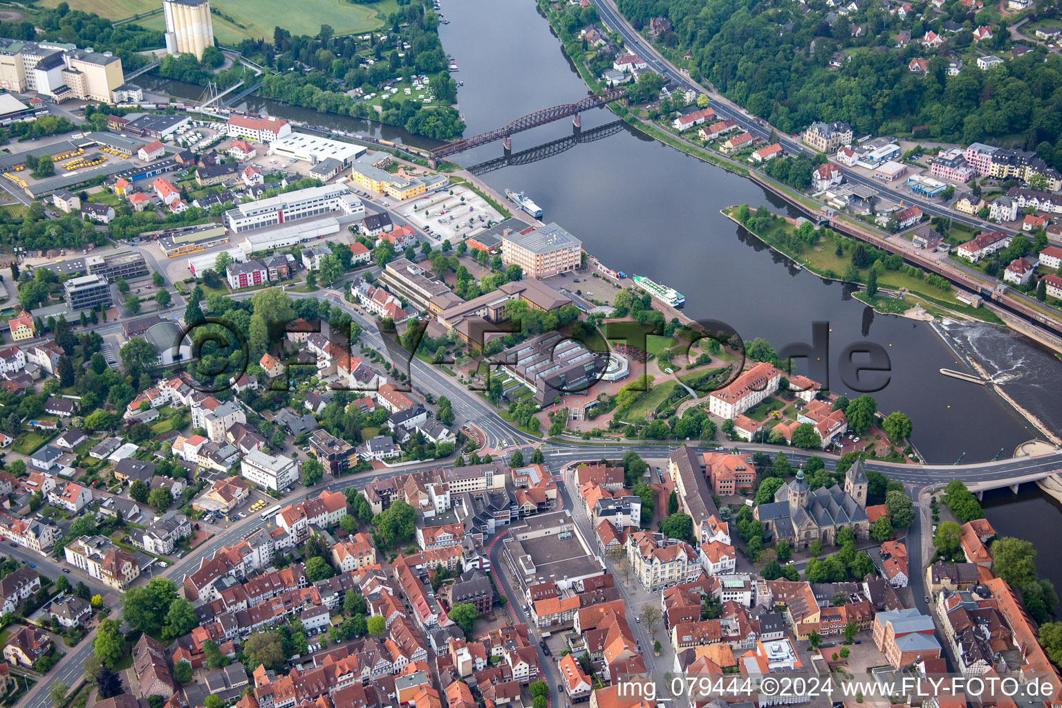 Photographie aérienne de Hameln dans le département Basse-Saxe, Allemagne