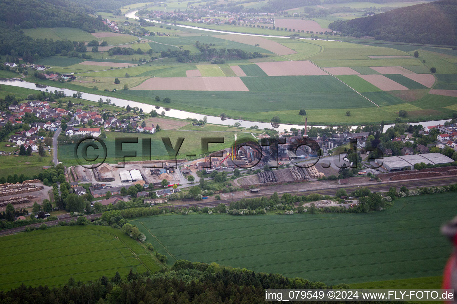 Vue oblique de Bodenfelde dans le département Basse-Saxe, Allemagne