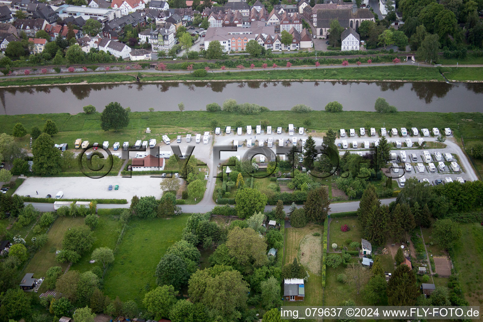 Höxter dans le département Rhénanie du Nord-Westphalie, Allemagne d'en haut