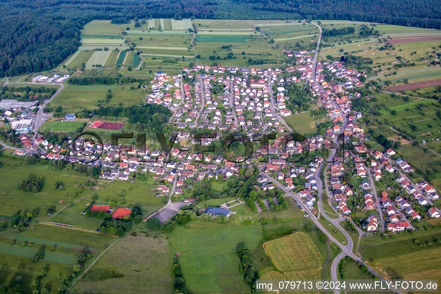 Vue aérienne de Quartier Völkersbach in Malsch dans le département Bade-Wurtemberg, Allemagne