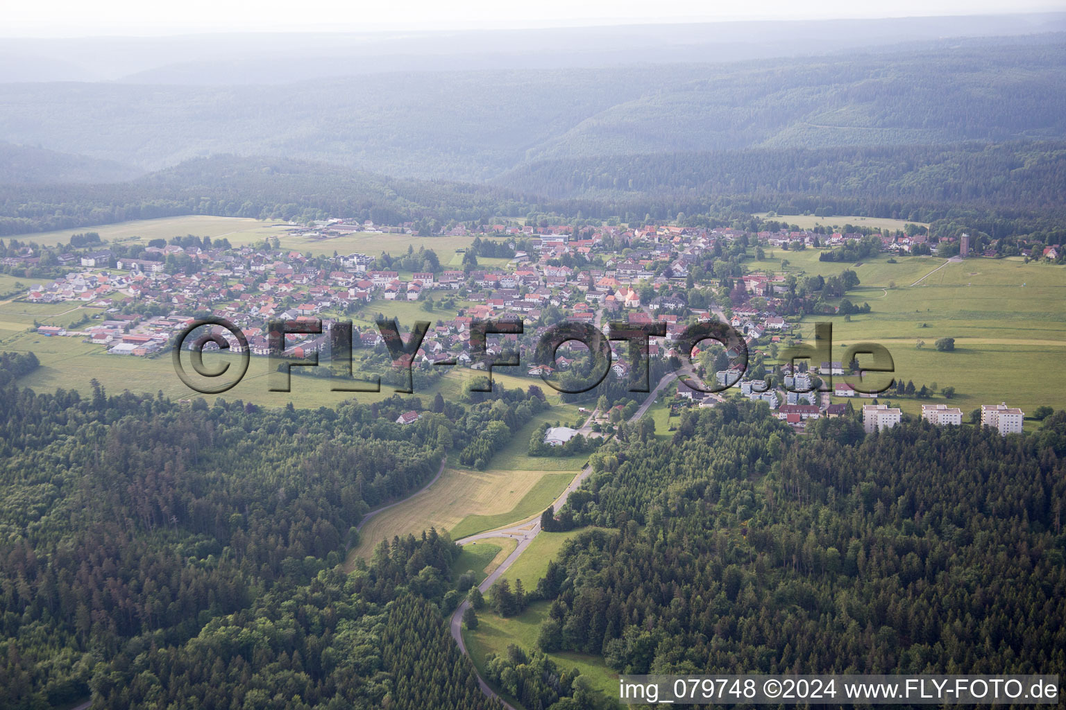 Vue aérienne de Dobel dans le département Bade-Wurtemberg, Allemagne