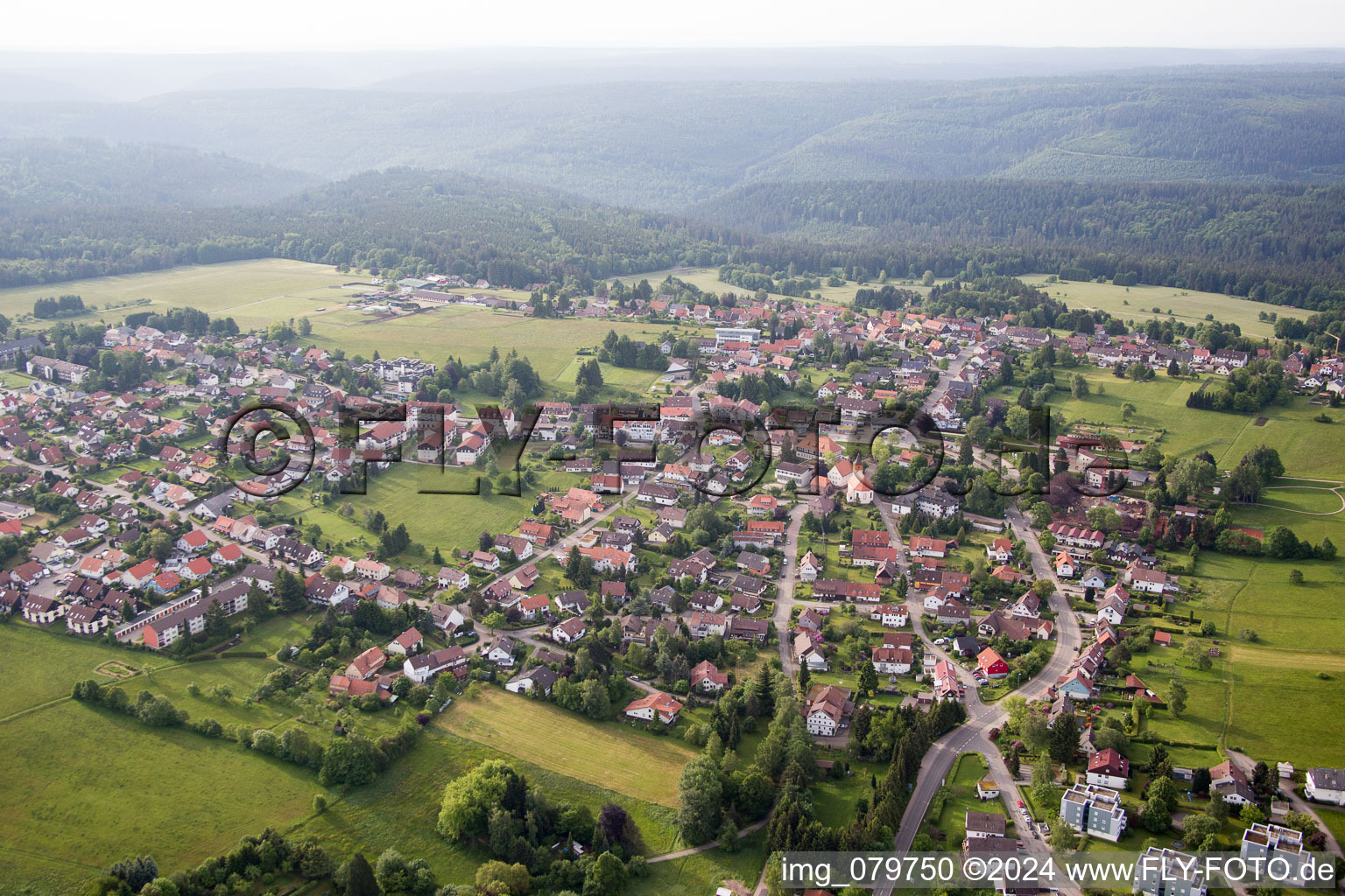 Vue oblique de Dobel dans le département Bade-Wurtemberg, Allemagne