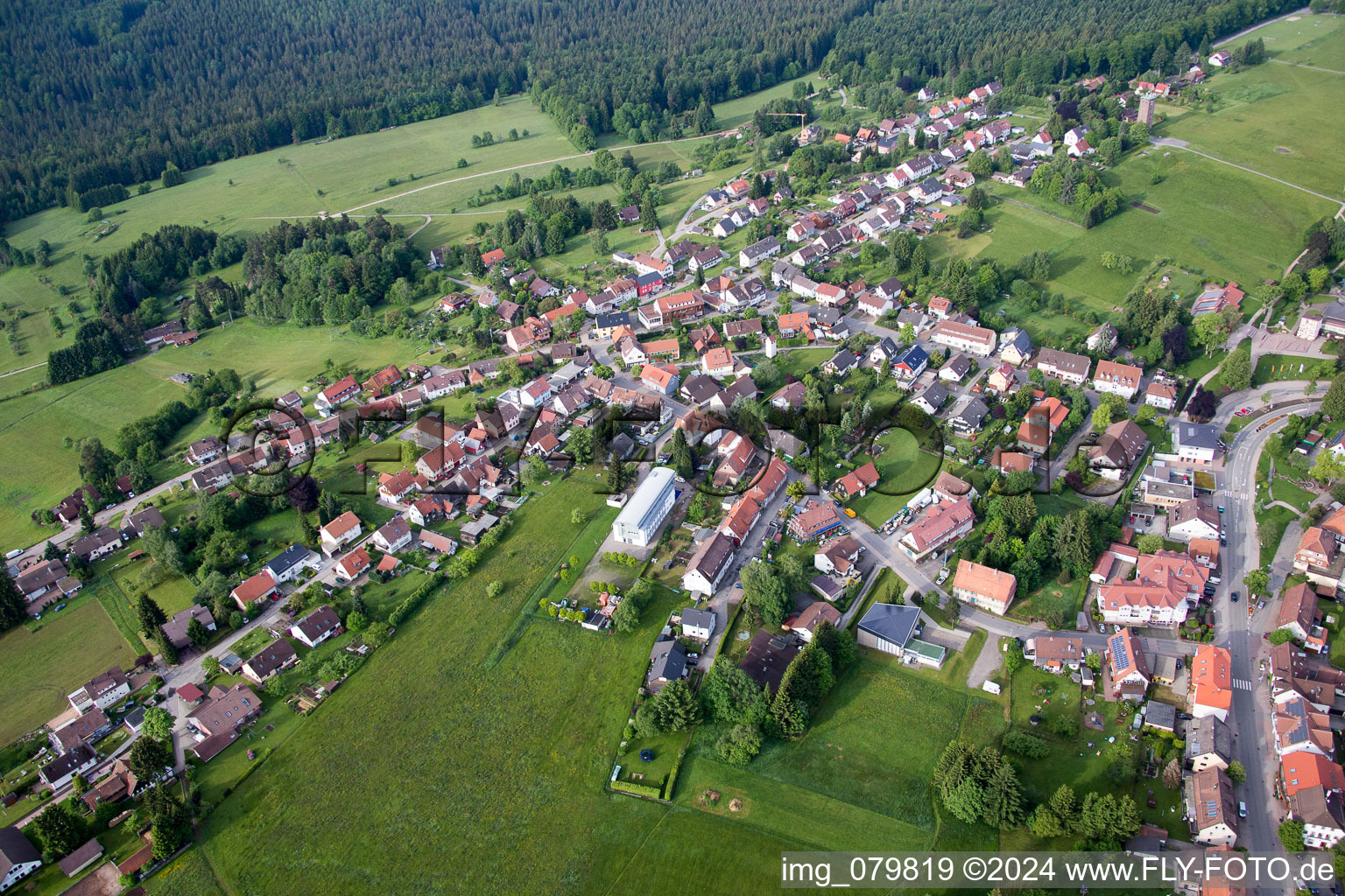 Vue d'oiseau de Dobel dans le département Bade-Wurtemberg, Allemagne