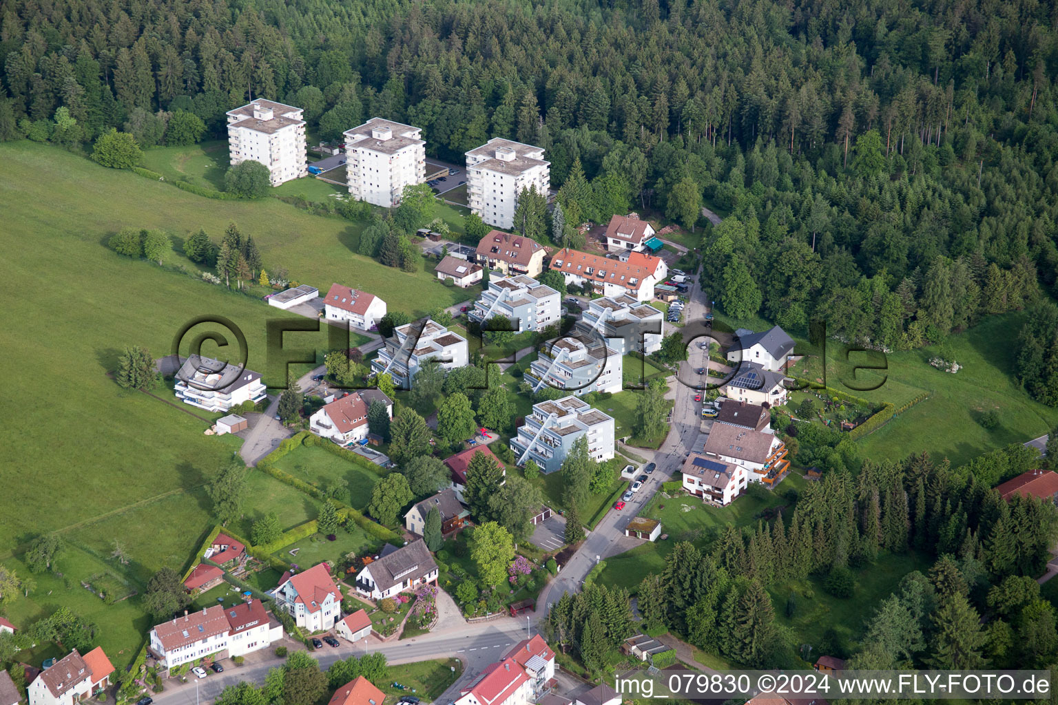 Enregistrement par drone de Dobel dans le département Bade-Wurtemberg, Allemagne