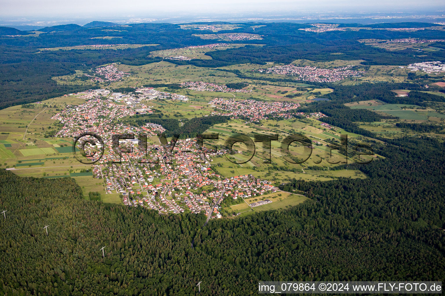 Vue aérienne de Quartier Conweiler in Straubenhardt dans le département Bade-Wurtemberg, Allemagne