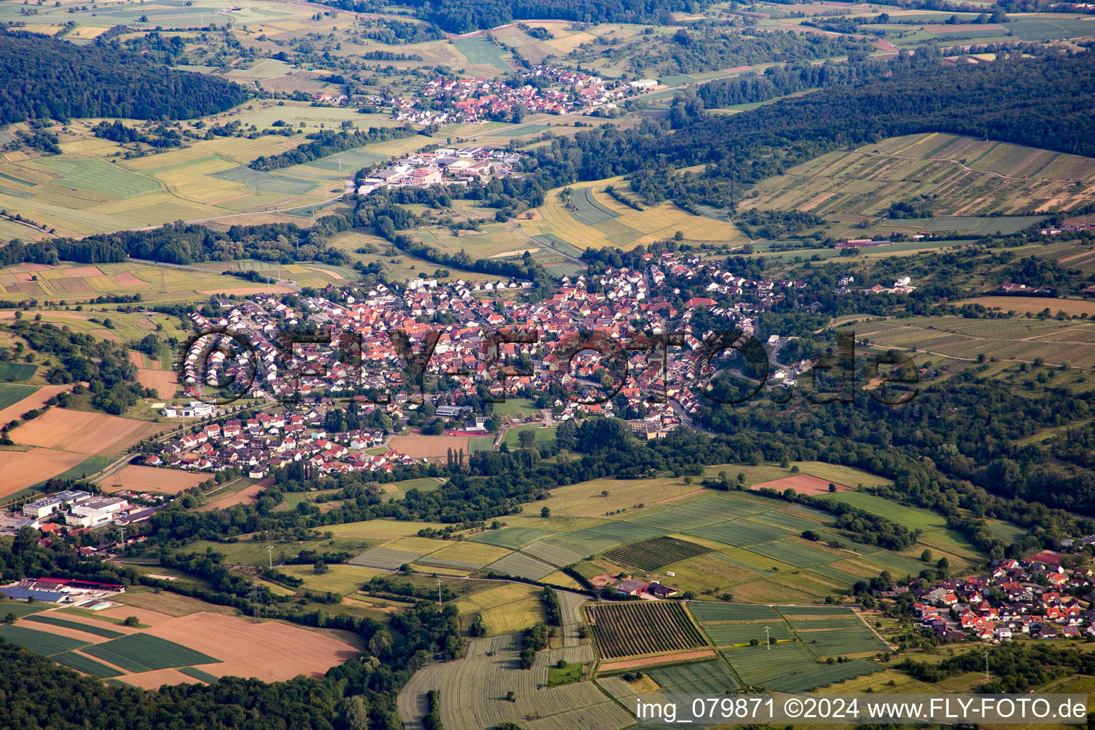 Vue aérienne de Ellmendingen dans le département Bade-Wurtemberg, Allemagne