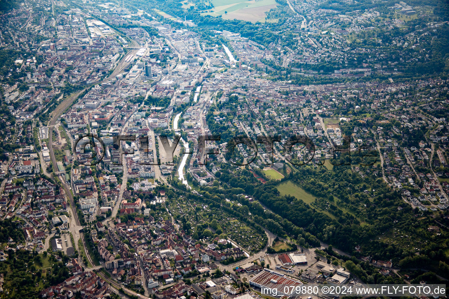 Vue aérienne de Pforzheim dans le département Bade-Wurtemberg, Allemagne