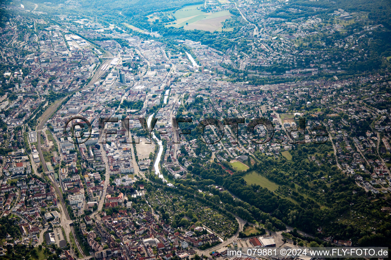 Vue aérienne de Pforzheim dans le département Bade-Wurtemberg, Allemagne