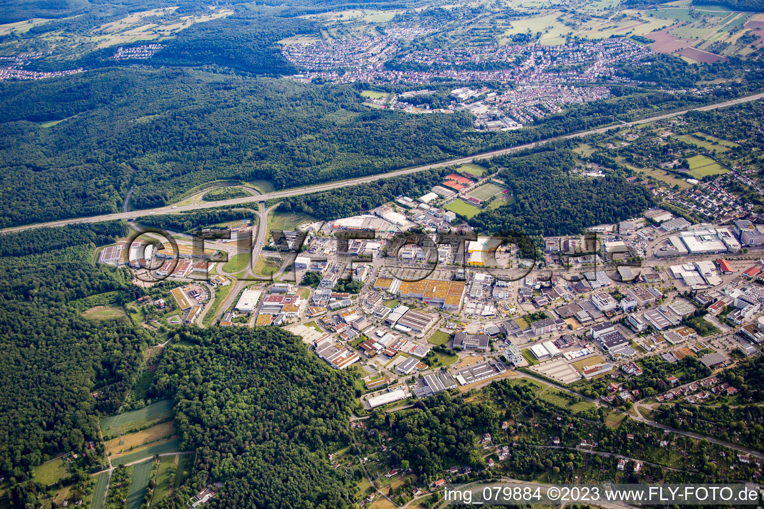 Pforzheim dans le département Bade-Wurtemberg, Allemagne d'en haut
