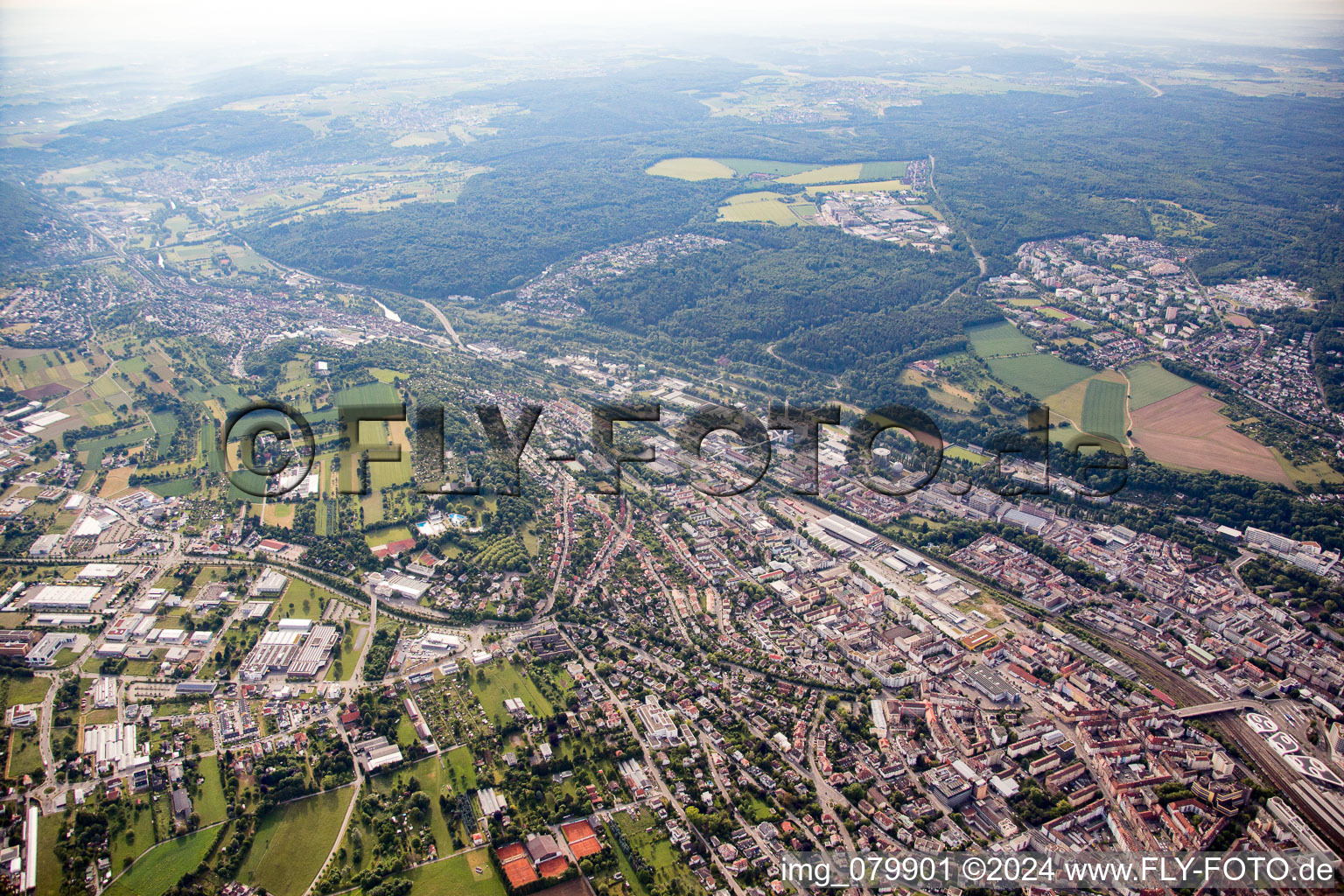 Pforzheim dans le département Bade-Wurtemberg, Allemagne d'en haut