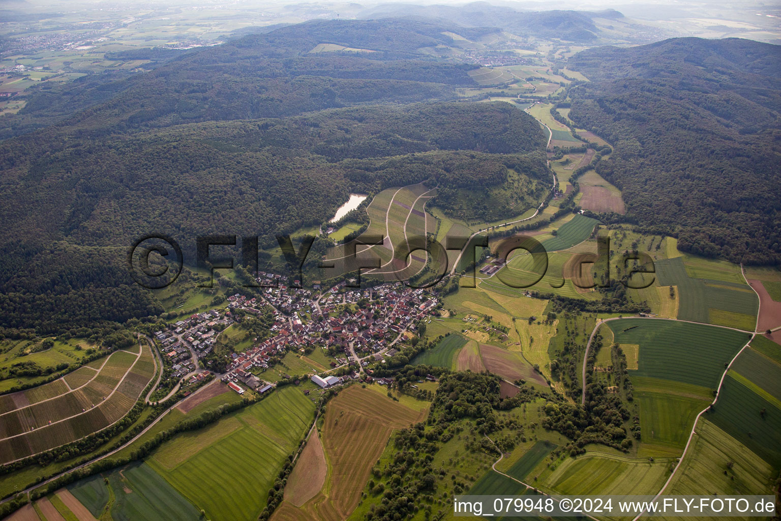 Vue aérienne de Quartier Häfnerhaslach in Sachsenheim dans le département Bade-Wurtemberg, Allemagne