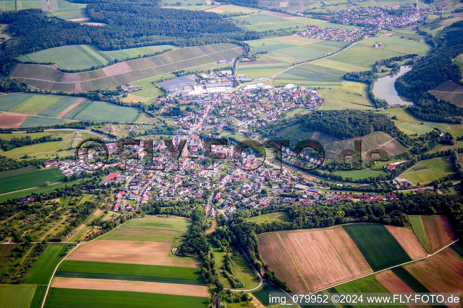 Vue oblique de Dans le quartier Häfnerhaslach à Sachsenheim à Häfnerhaslach dans le département Bade-Wurtemberg, Allemagne