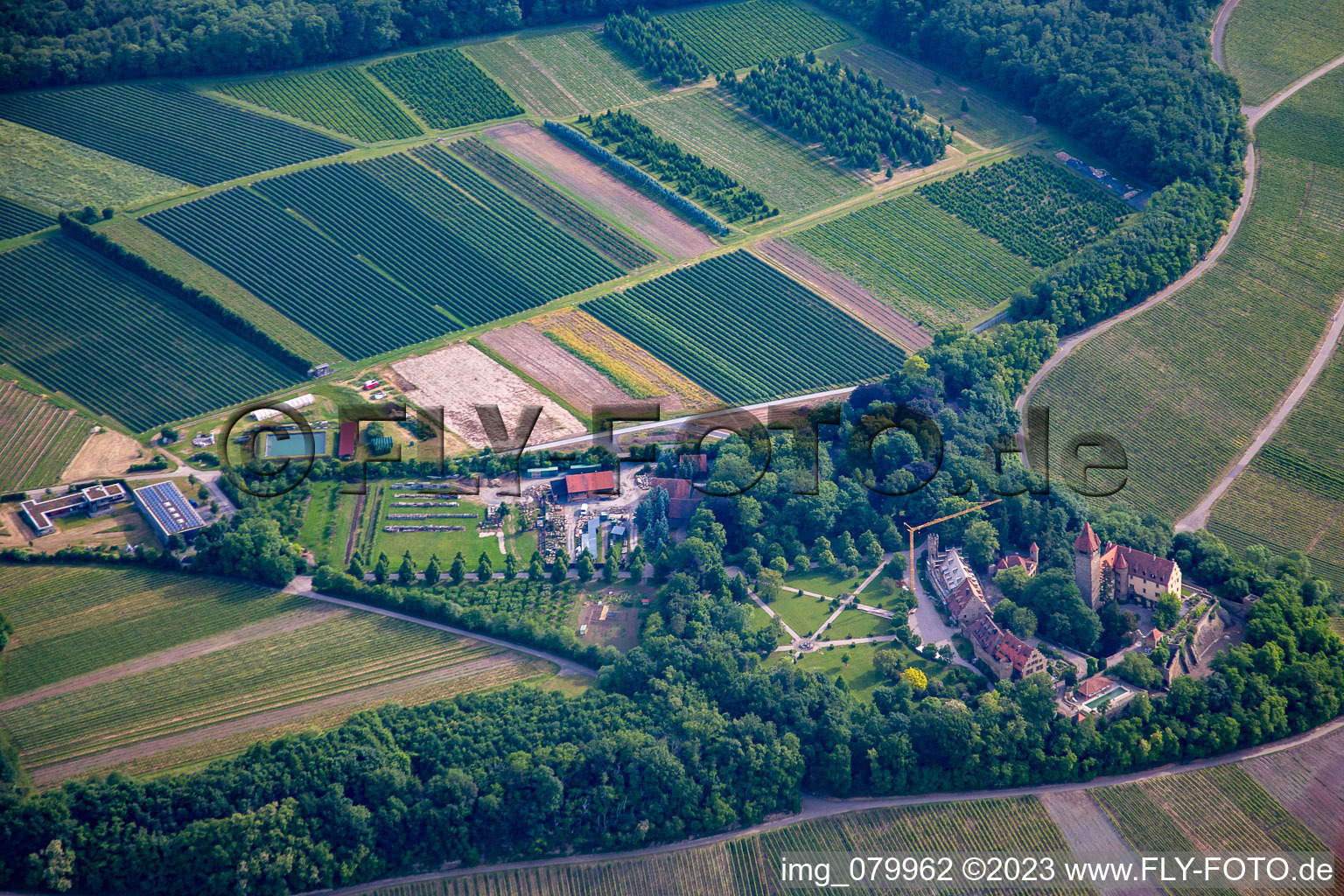 Vue aérienne de Château de Stocksberg à le quartier Stockheim in Brackenheim dans le département Bade-Wurtemberg, Allemagne