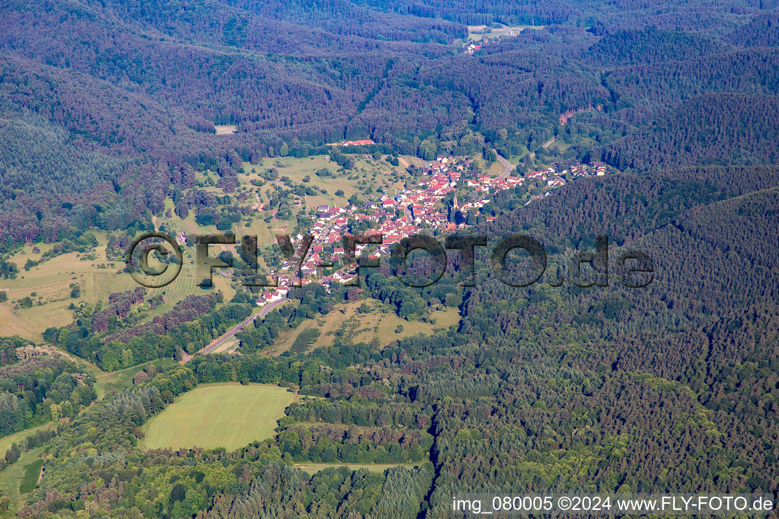 Photographie aérienne de Birkenhördt dans le département Rhénanie-Palatinat, Allemagne