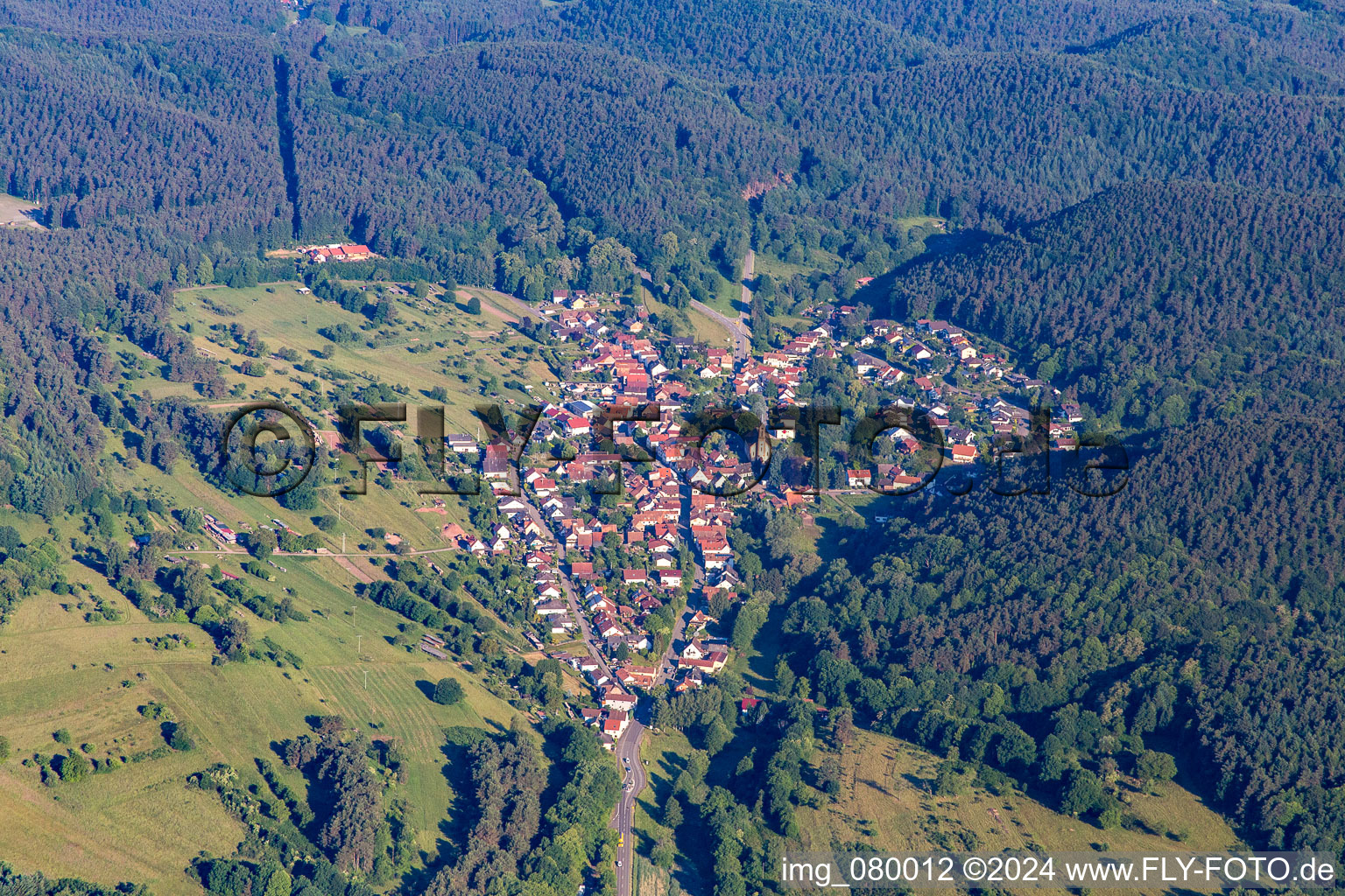 Vue oblique de Birkenhördt dans le département Rhénanie-Palatinat, Allemagne