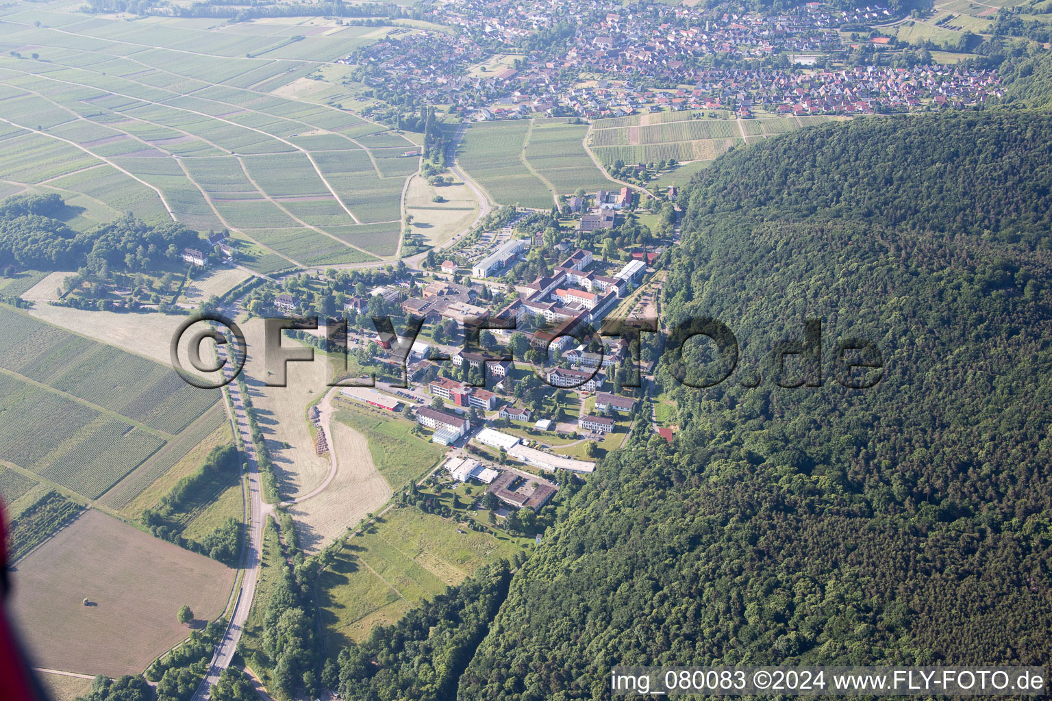 Vue oblique de Klingenmünster dans le département Rhénanie-Palatinat, Allemagne