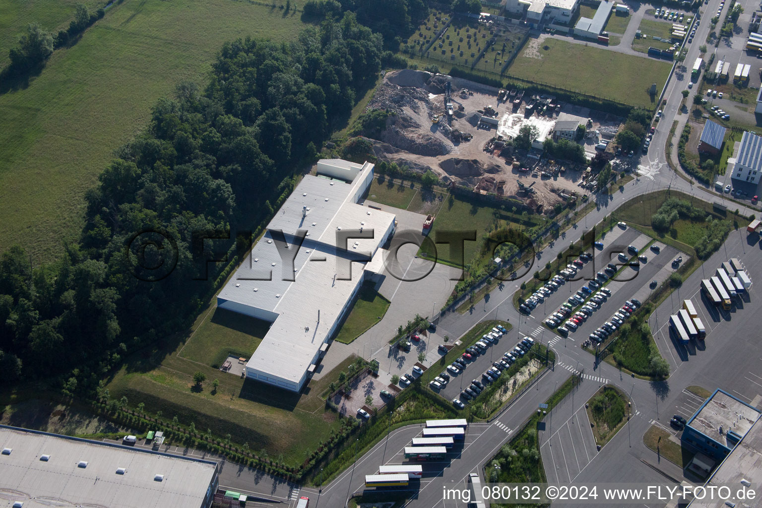 Image drone de Zone industrielle Horst, Alfa Aesar GmbH à le quartier Minderslachen in Kandel dans le département Rhénanie-Palatinat, Allemagne