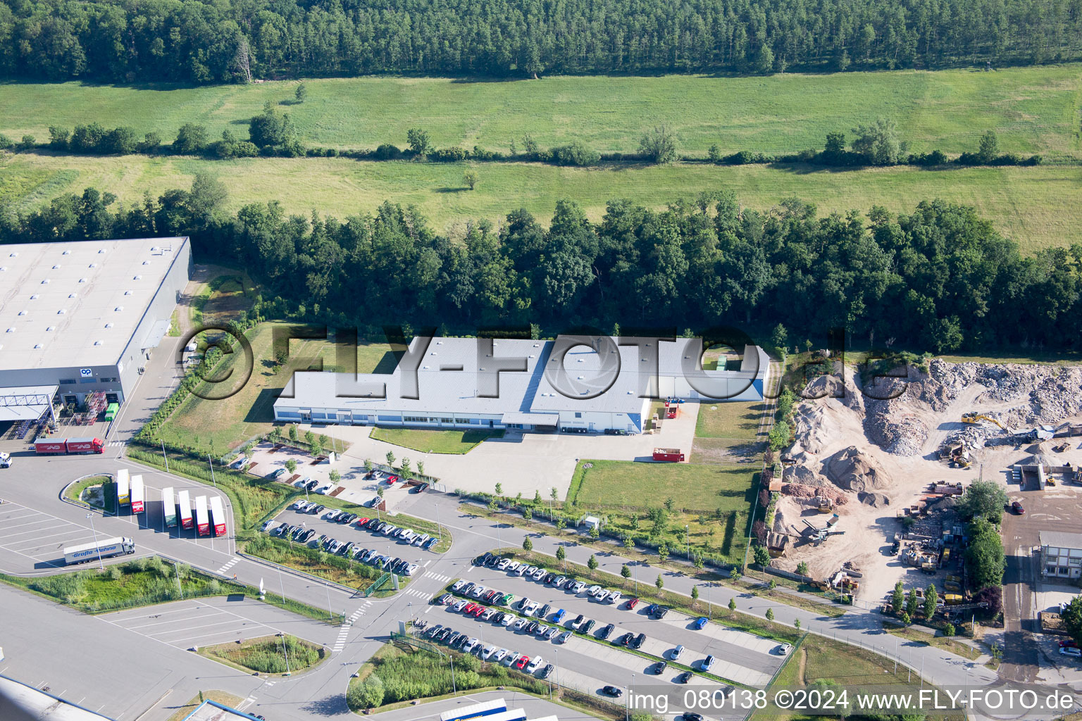 Photographie aérienne de Zone industrielle Horst, Alfa Aesar GmbH à le quartier Minderslachen in Kandel dans le département Rhénanie-Palatinat, Allemagne