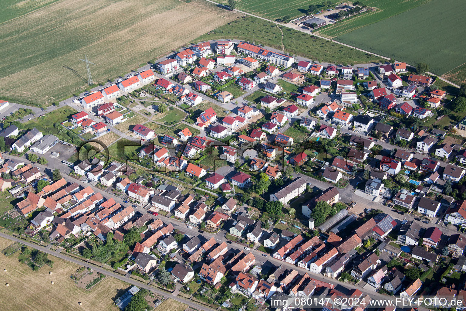 Vue d'oiseau de Kandel dans le département Rhénanie-Palatinat, Allemagne