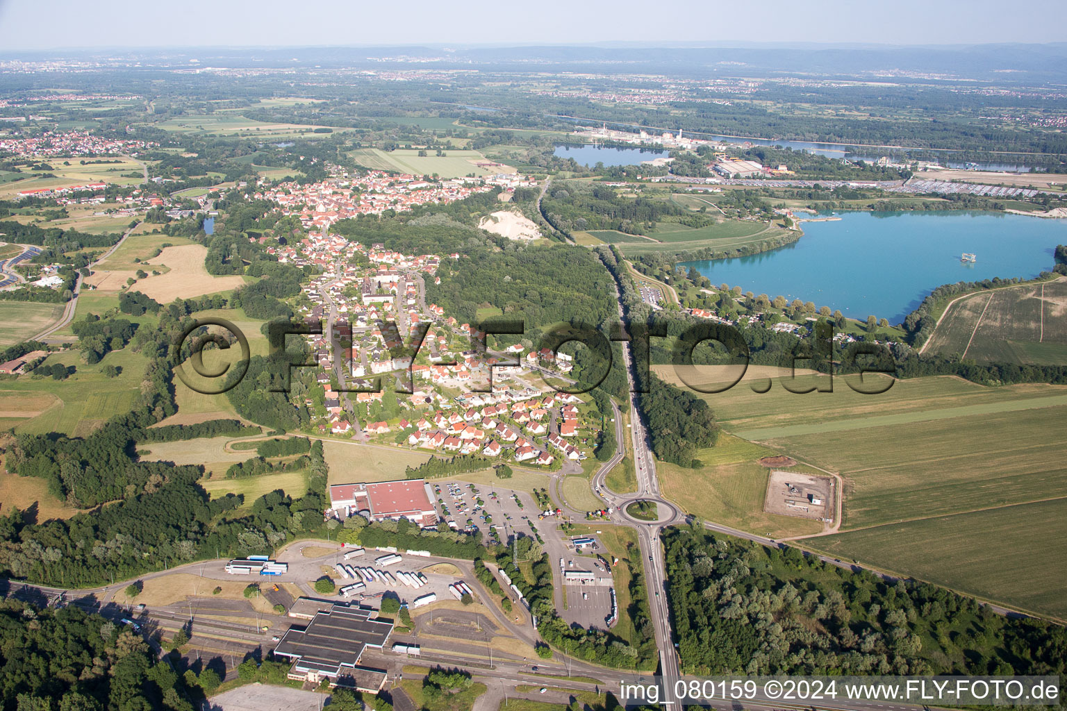 Lauterbourg dans le département Bas Rhin, France d'en haut