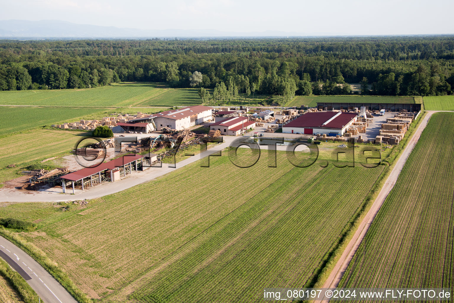 Niederrœdern dans le département Bas Rhin, France d'en haut