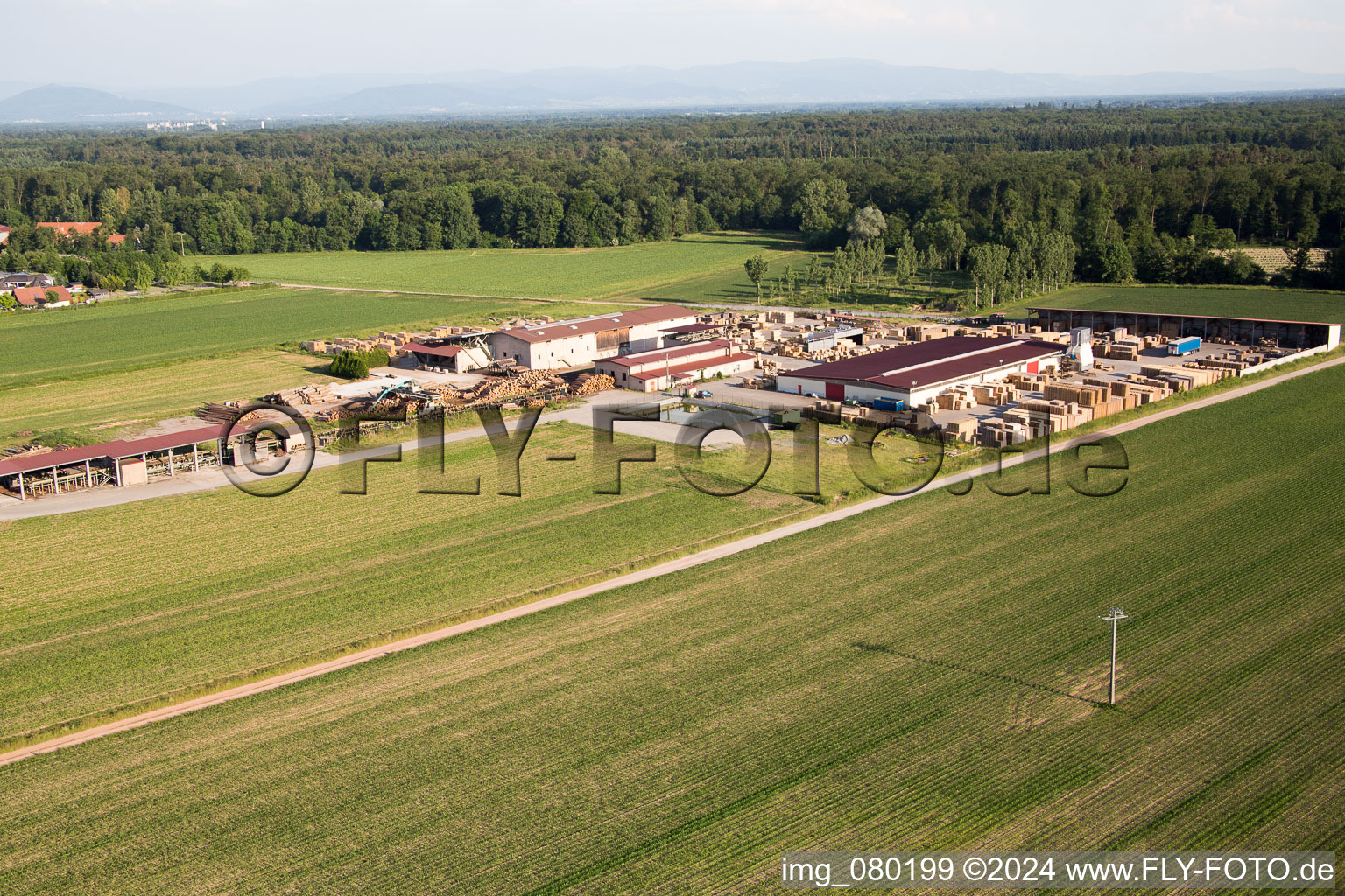 Niederrœdern dans le département Bas Rhin, France vue d'en haut