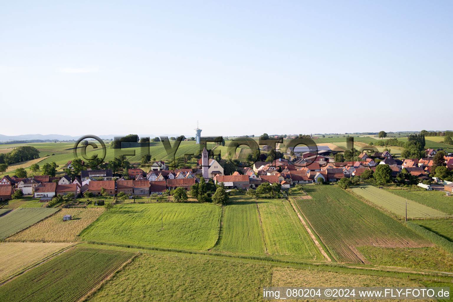 Oberrœdern dans le département Bas Rhin, France d'en haut