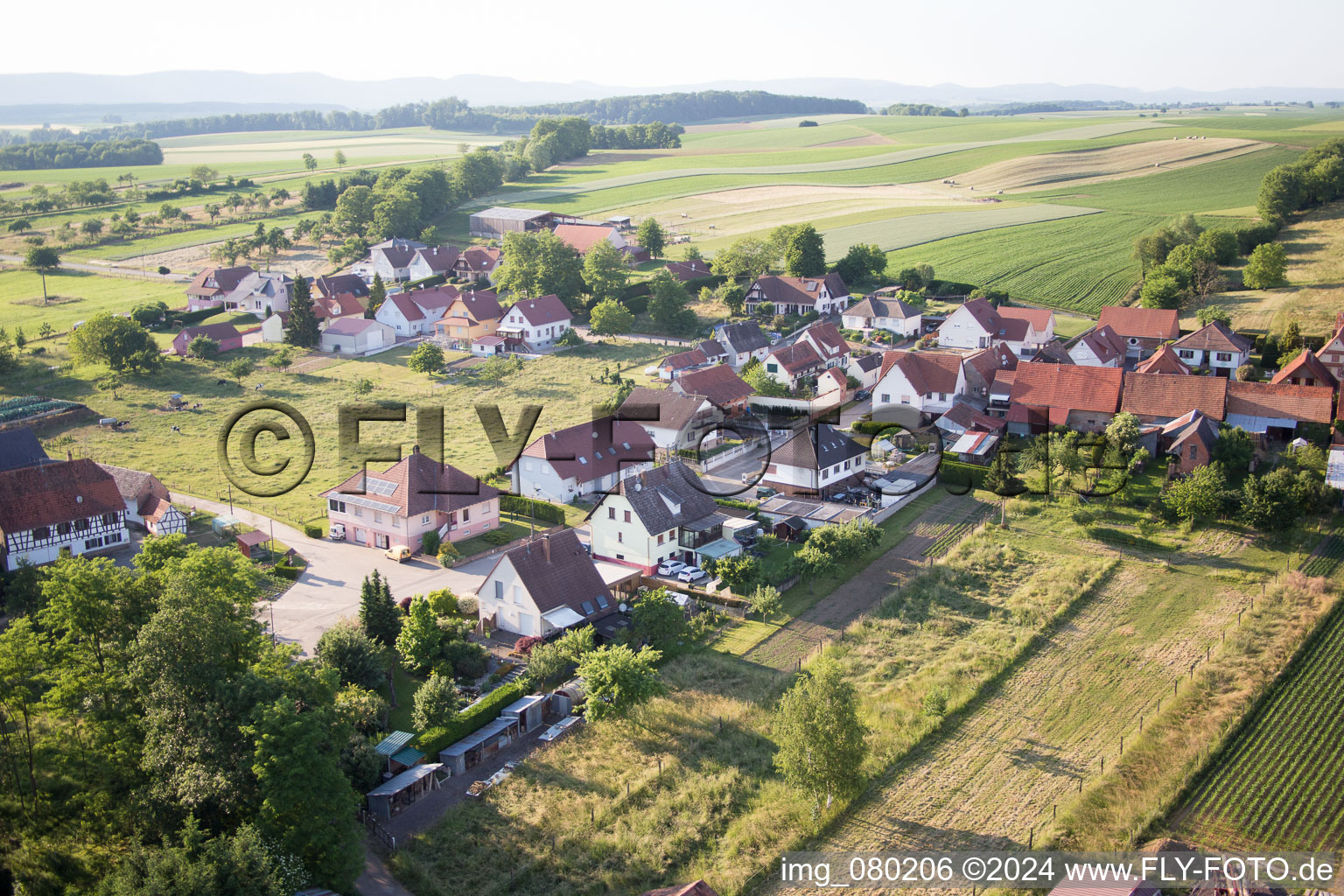 Oberrœdern dans le département Bas Rhin, France vue d'en haut