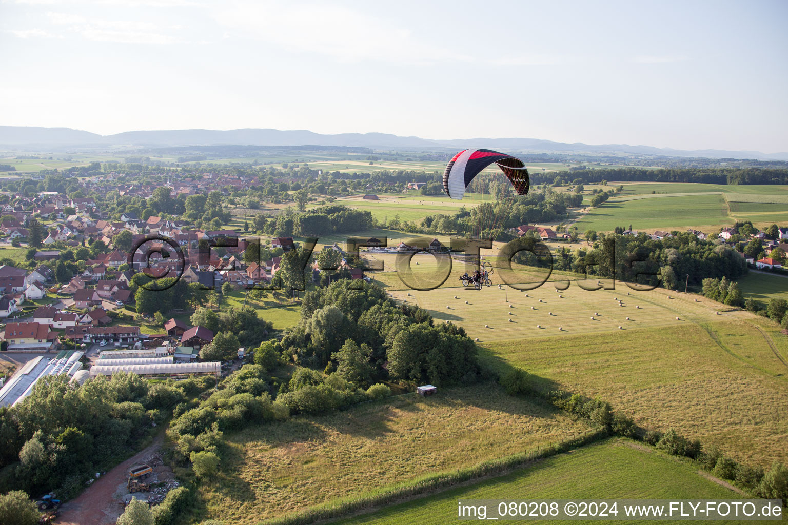 Vue aérienne de Leiterswiller dans le département Bas Rhin, France