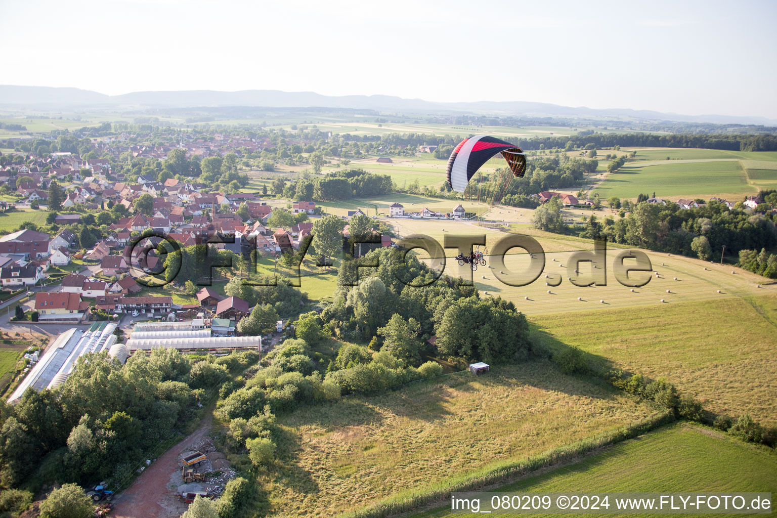 Vue aérienne de Leiterswiller dans le département Bas Rhin, France