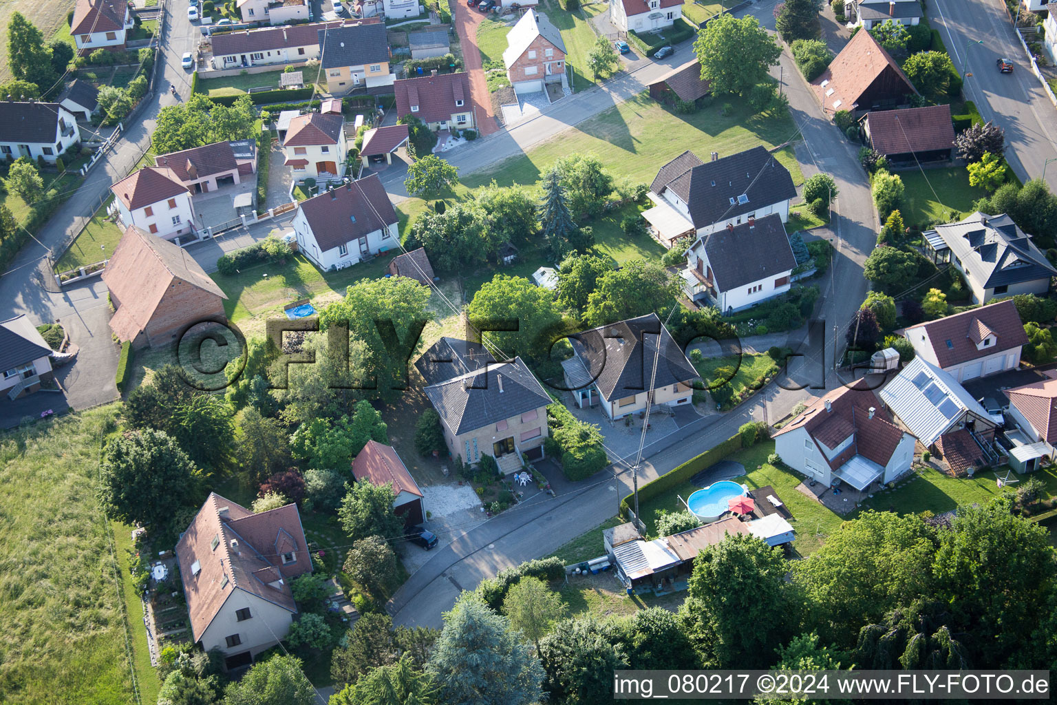 Soultz-sous-Forêts dans le département Bas Rhin, France vue du ciel