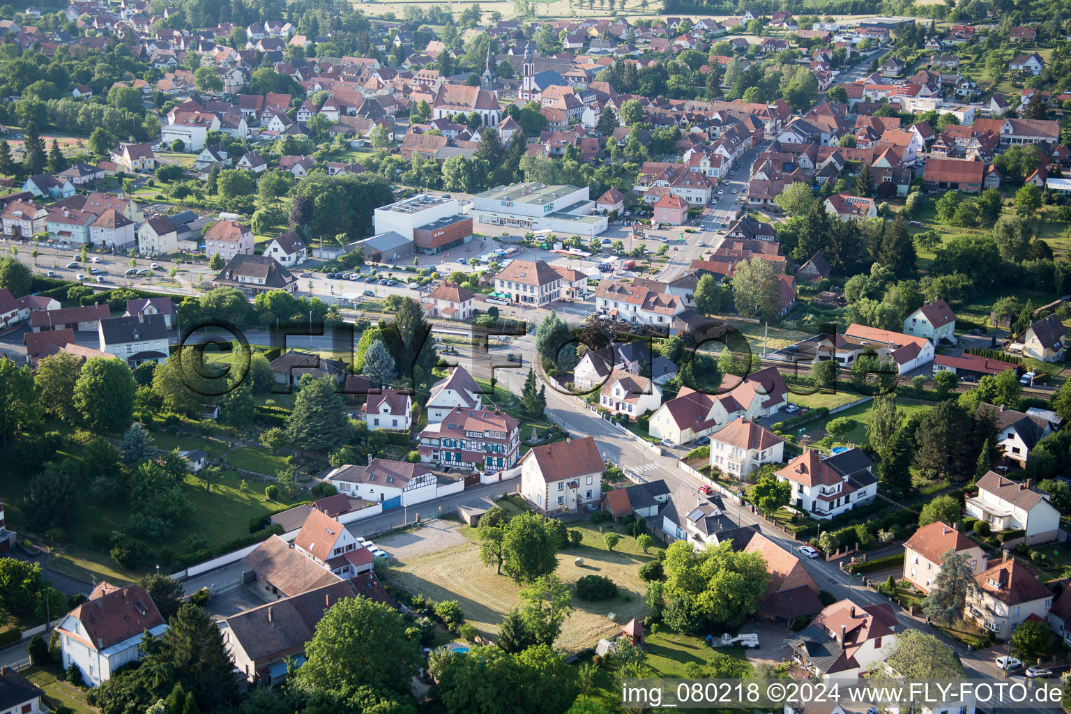 Enregistrement par drone de Soultz-sous-Forêts dans le département Bas Rhin, France