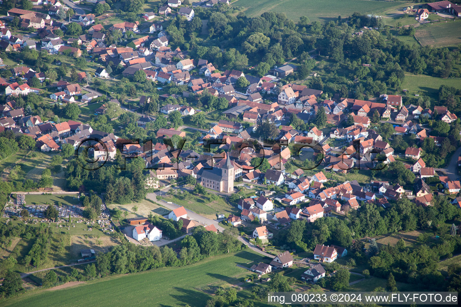 Mitschdorf dans le département Bas Rhin, France d'en haut