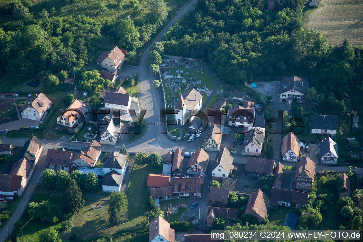 Mitschdorf dans le département Bas Rhin, France hors des airs