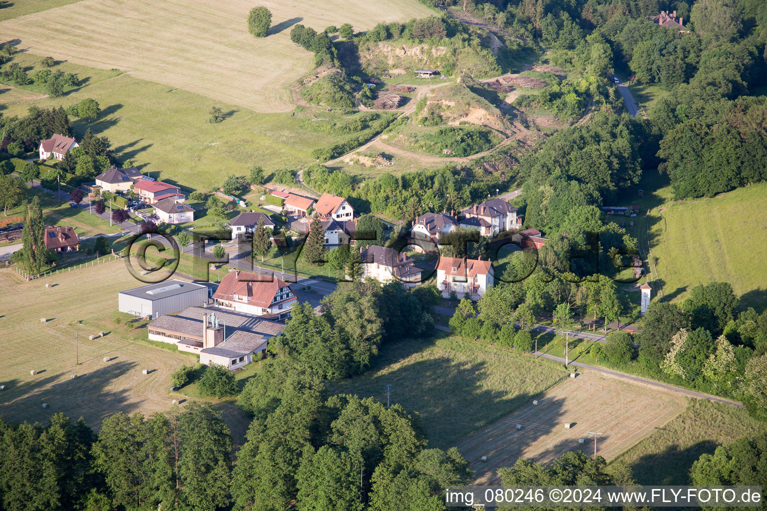 Vue aérienne de Lembach dans le département Bas Rhin, France