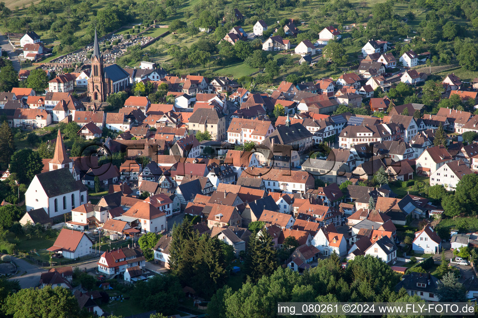 Photographie aérienne de Lembach dans le département Bas Rhin, France