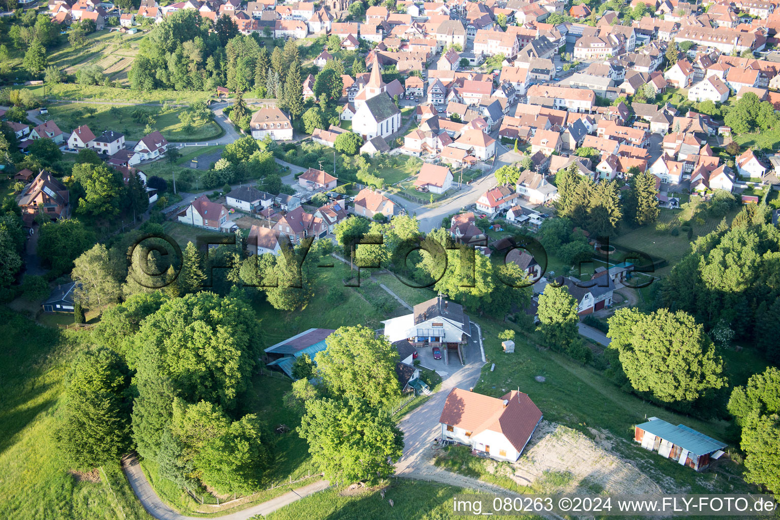 Vue oblique de Lembach dans le département Bas Rhin, France