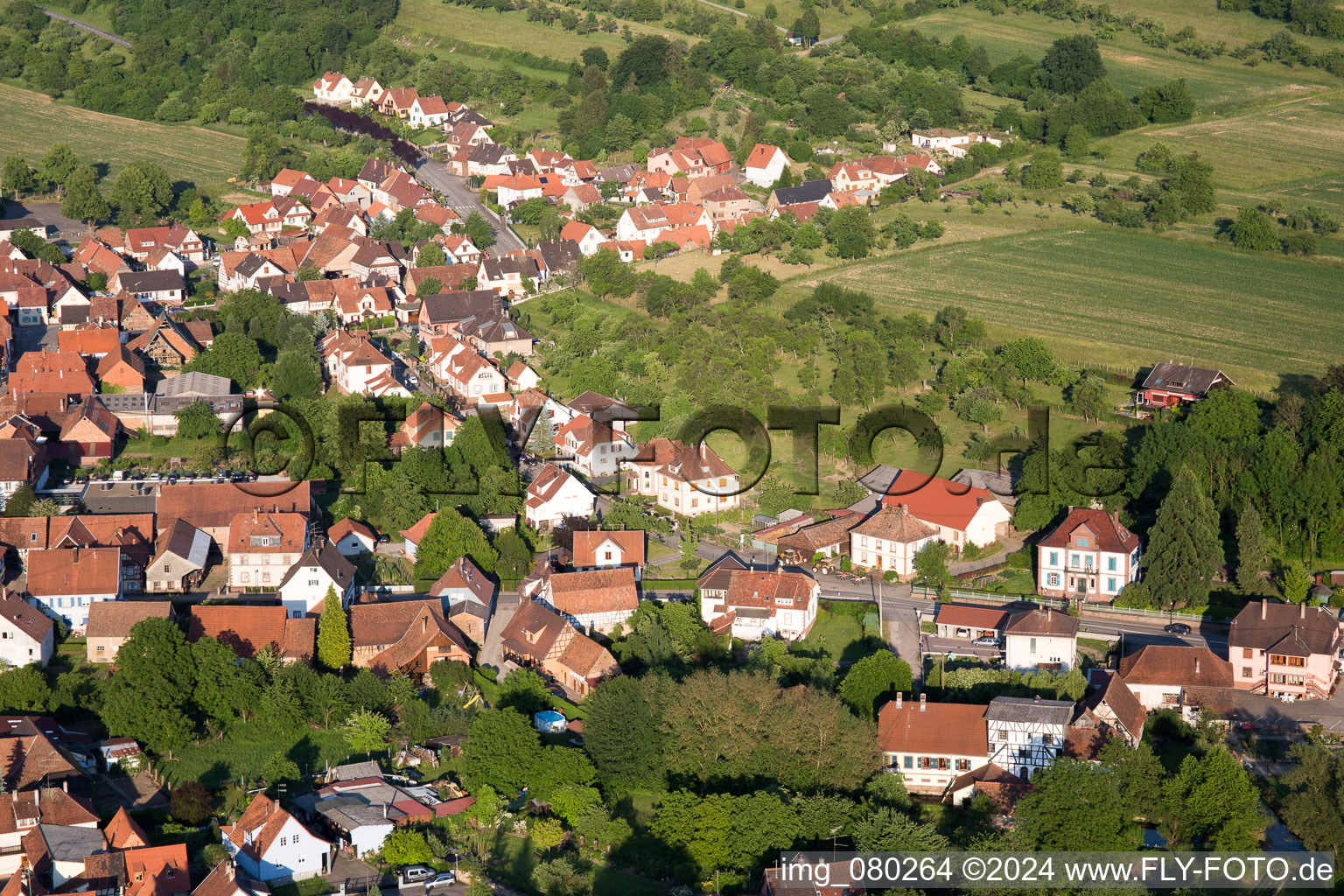 Lembach dans le département Bas Rhin, France d'en haut