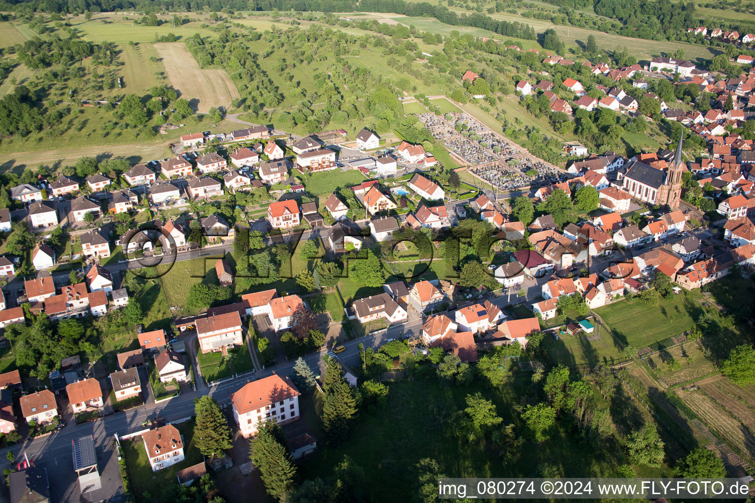 Enregistrement par drone de Lembach dans le département Bas Rhin, France