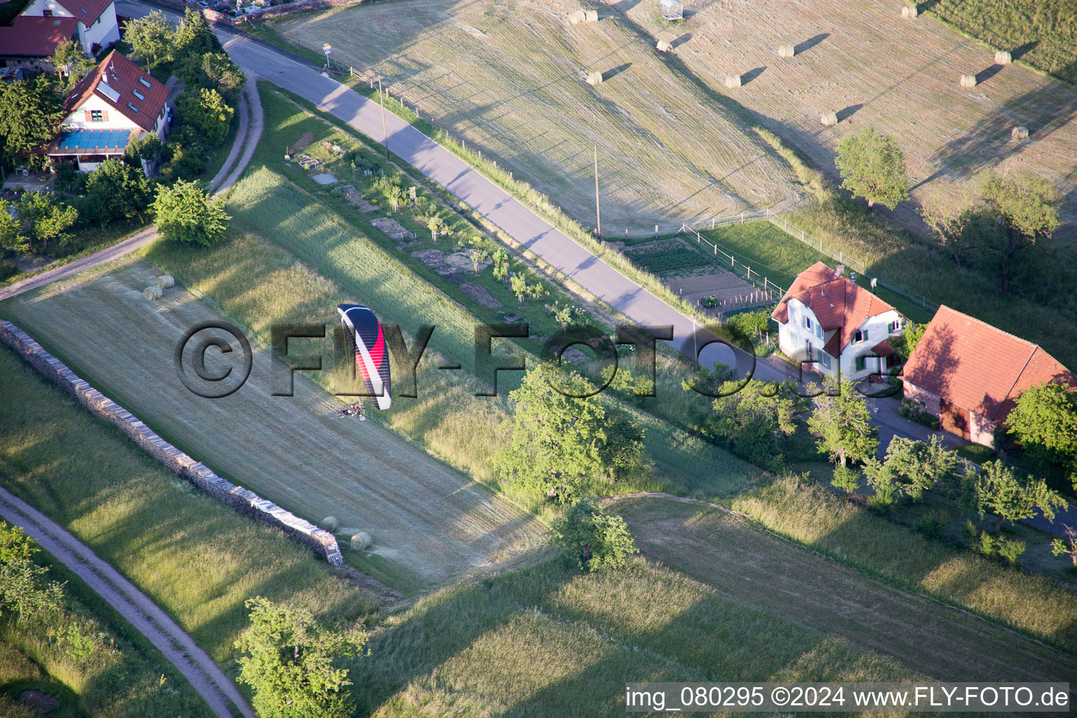 Vue aérienne de Wingen dans le département Bas Rhin, France