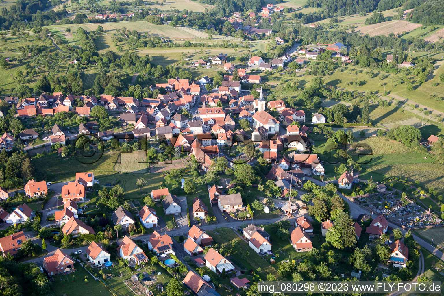 Photographie aérienne de Wingen dans le département Bas Rhin, France