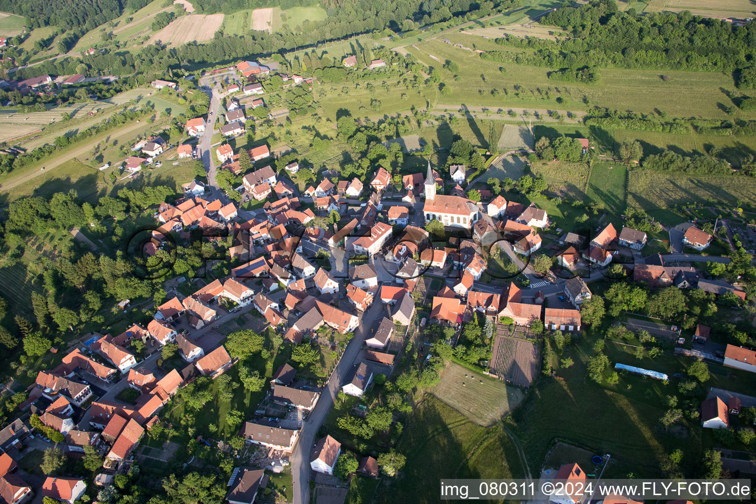 Wingen dans le département Bas Rhin, France hors des airs