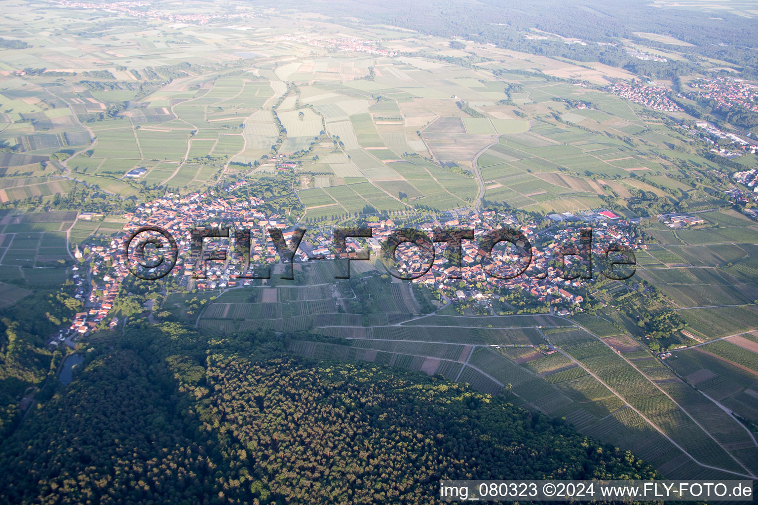 Vue aérienne de Quartier Schweigen in Schweigen-Rechtenbach dans le département Rhénanie-Palatinat, Allemagne