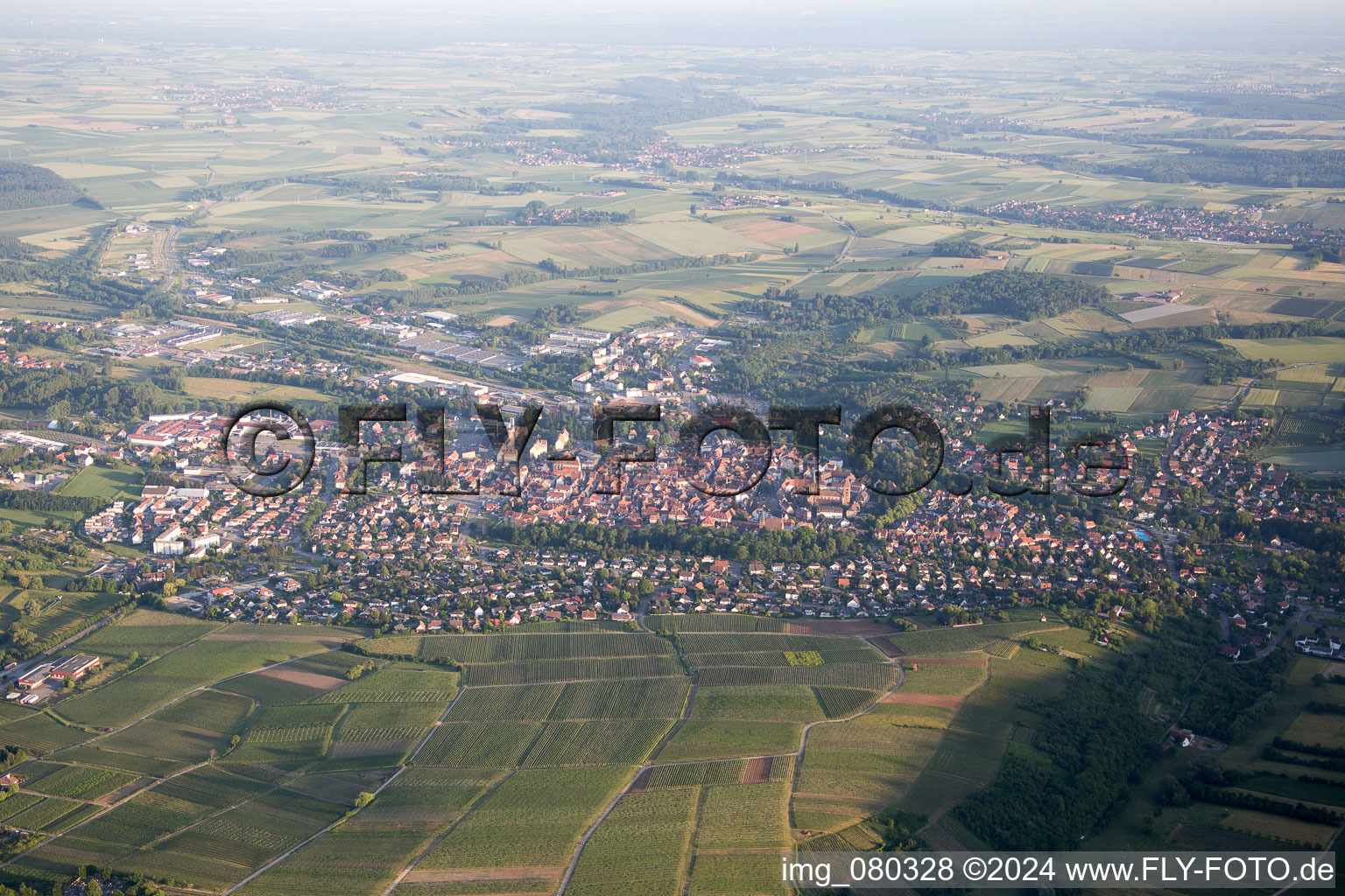 Photographie aérienne de Wissembourg dans le département Bas Rhin, France