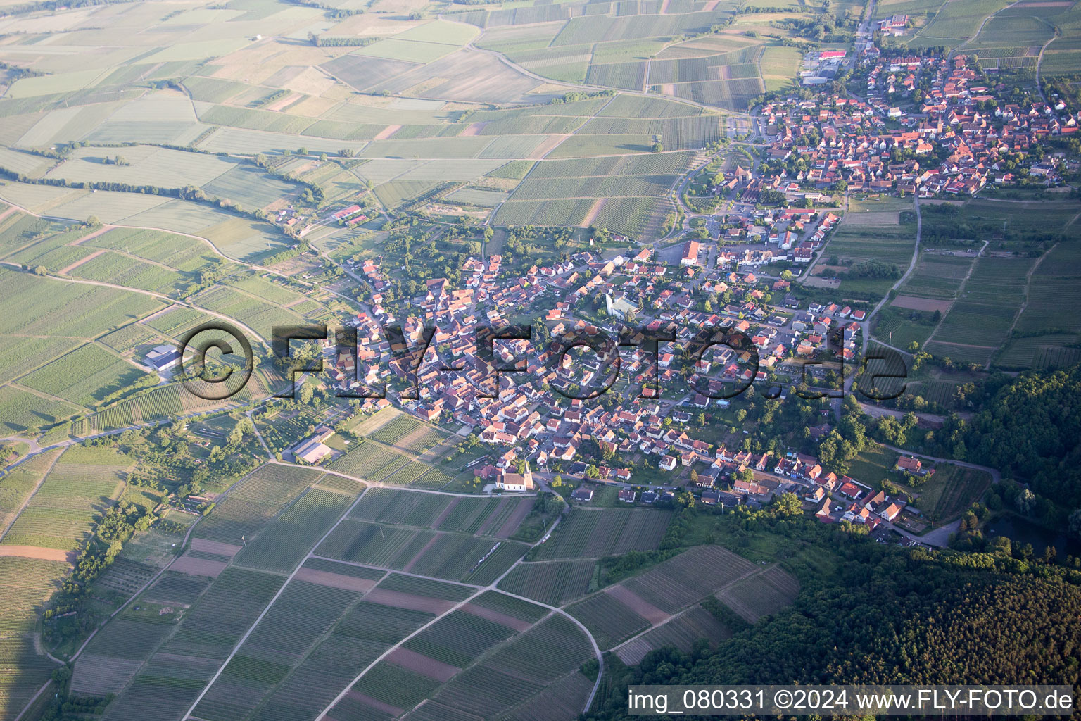 Photographie aérienne de Quartier Rechtenbach in Schweigen-Rechtenbach dans le département Rhénanie-Palatinat, Allemagne