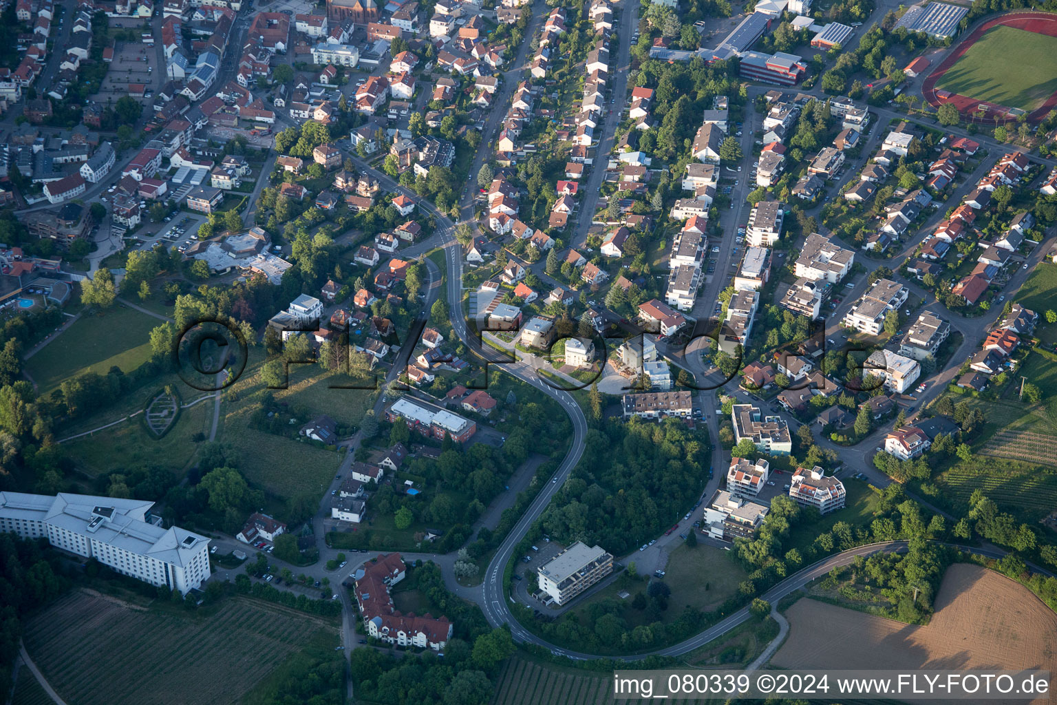 Vue oblique de Bad Bergzabern dans le département Rhénanie-Palatinat, Allemagne