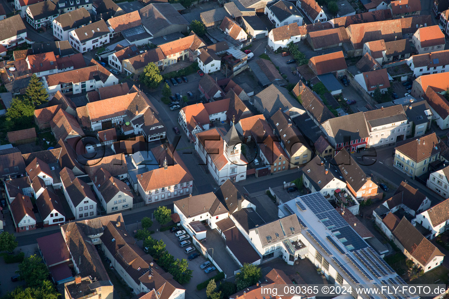 Vue d'oiseau de Quartier Ingenheim in Billigheim-Ingenheim dans le département Rhénanie-Palatinat, Allemagne