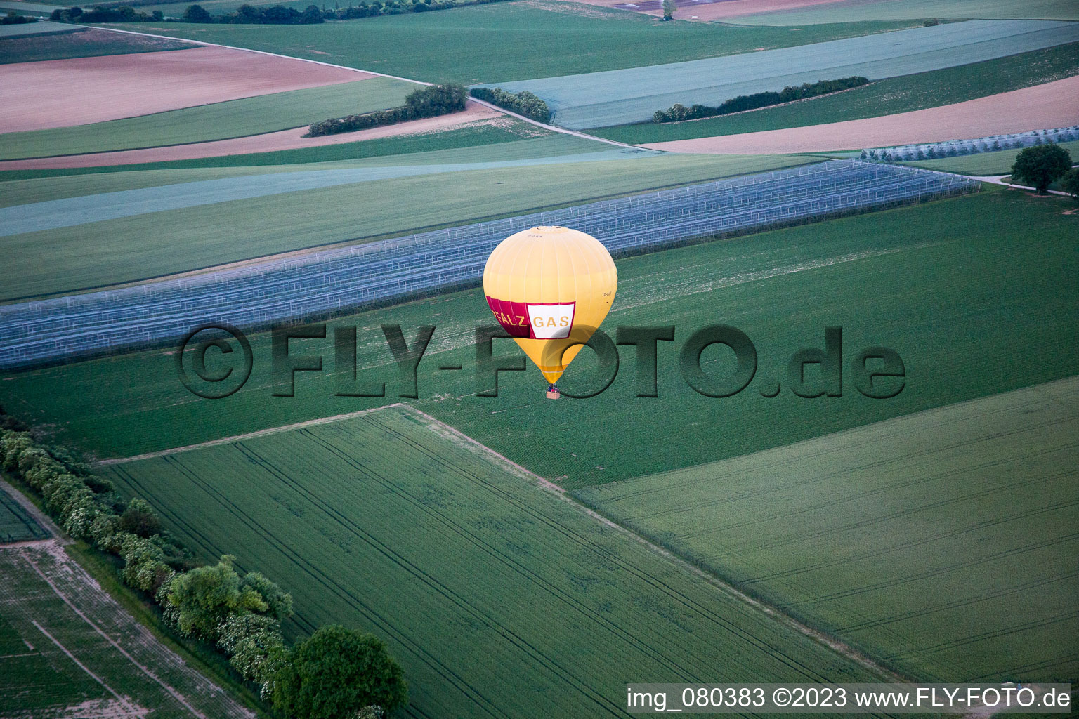 Vue aérienne de Montgolfière à le quartier Herxheim in Herxheim bei Landau dans le département Rhénanie-Palatinat, Allemagne