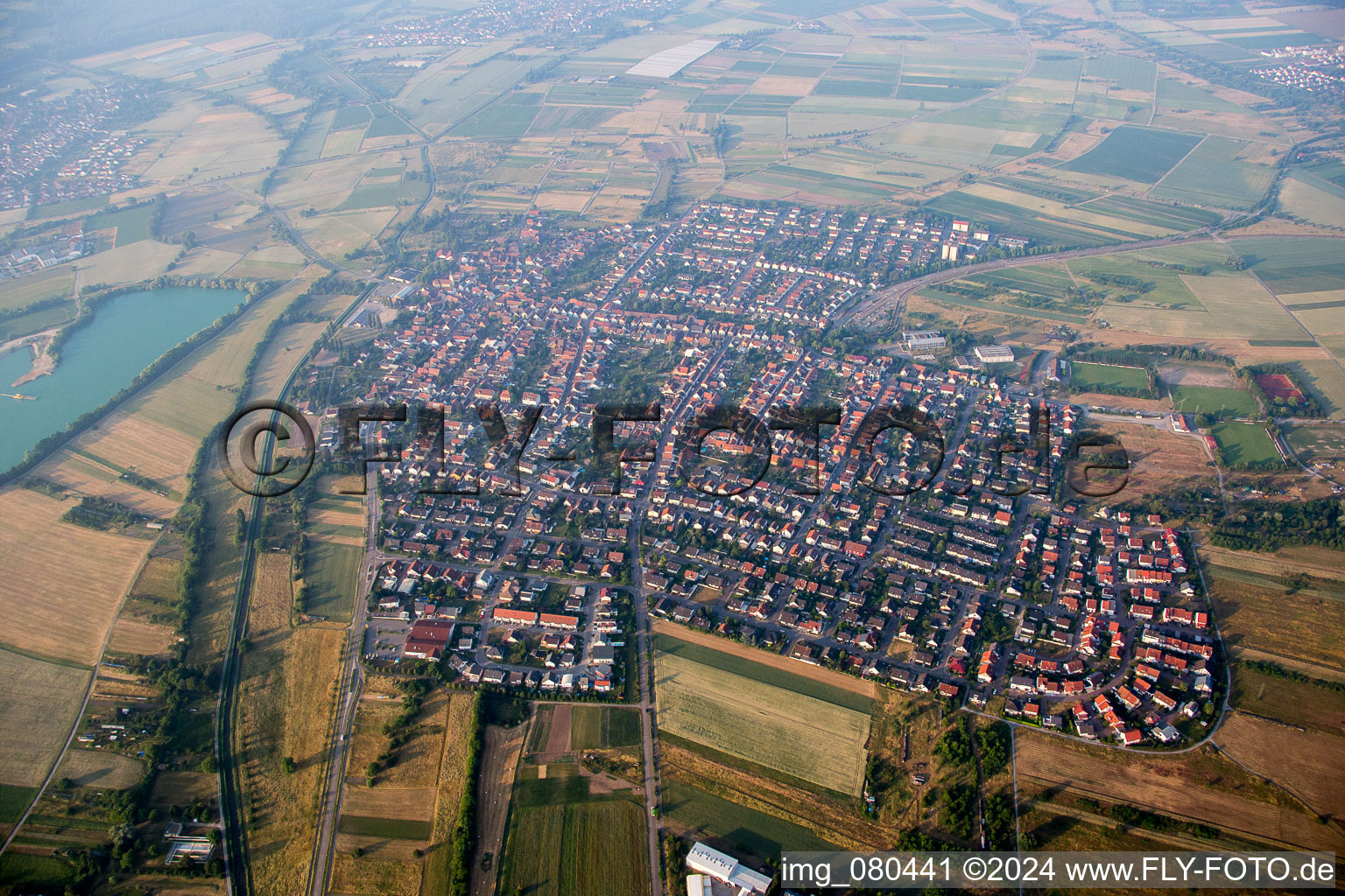 Vue aérienne de Quartier Spöck in Stutensee dans le département Bade-Wurtemberg, Allemagne