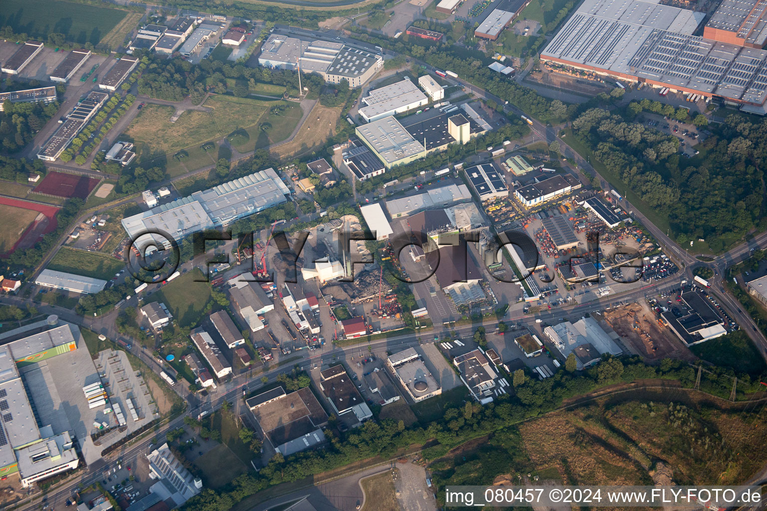 Vue aérienne de Centrale géothermique à Bruchsal dans le département Bade-Wurtemberg, Allemagne